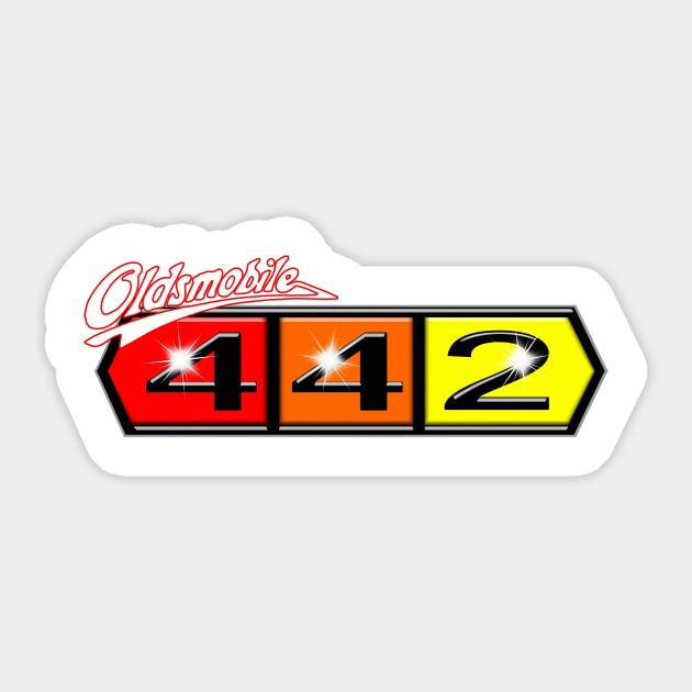 Gleaming Oldsmobile 442 Logo Sticker by RGDesignIT